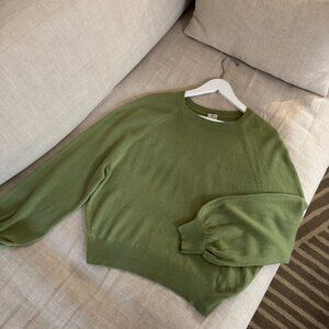 FTC SEACELL® Cashmere Blend Raglan Sleeve Sweater – Green (XS)